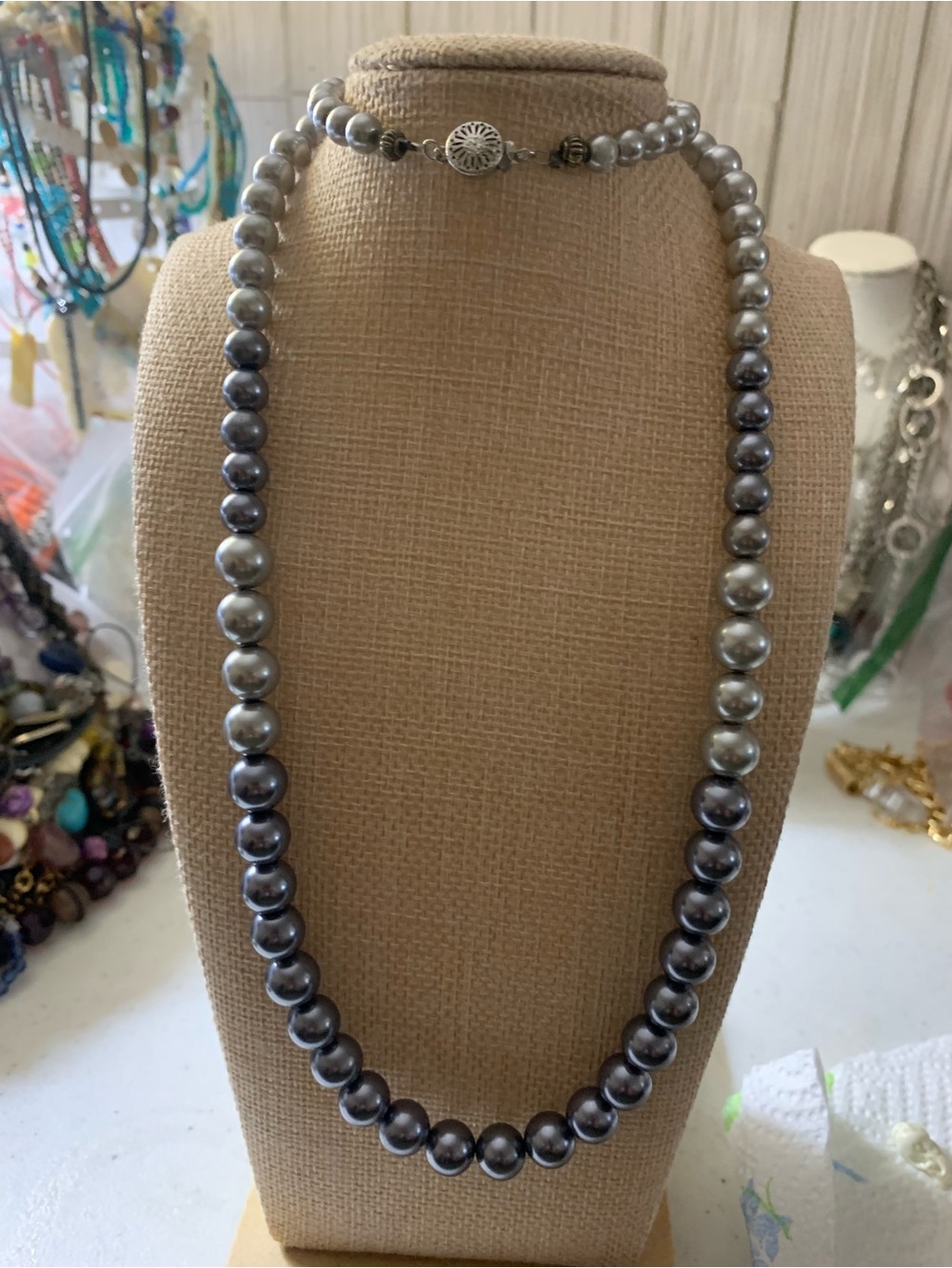 Classic Grey Pearl Necklace - Elegant Women’s Jewelry